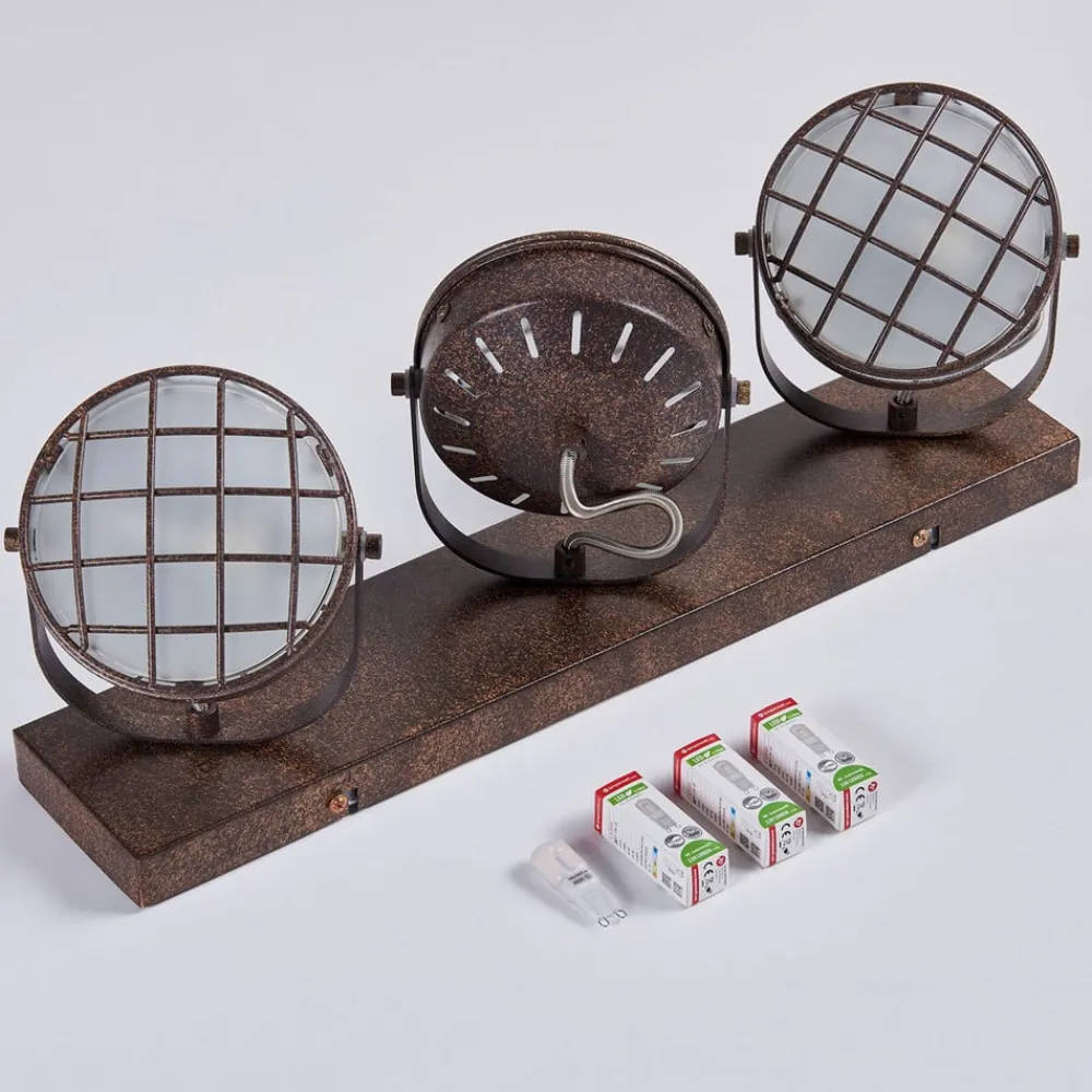 Lindby Loftlamper|Loftlamper > spotlight Tamin, 48 cm, rustfarvet, 3 lyskilder, glas