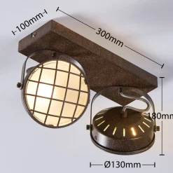 Lindby Loftlamper|Pendellamper > spotlight Tamin, rustfarvet, 2 lyskilder, glas, G9