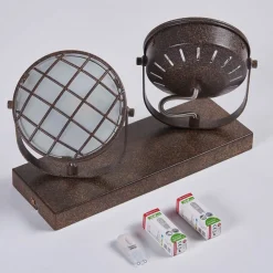 Lindby Loftlamper|Pendellamper > spotlight Tamin, rustfarvet, 2 lyskilder, glas, G9