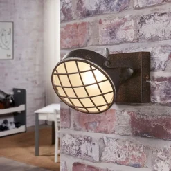 Lindby Loftlamper|Loftlamper > spotlight Tamin, rustfarvet, 1-lys, glas, G9