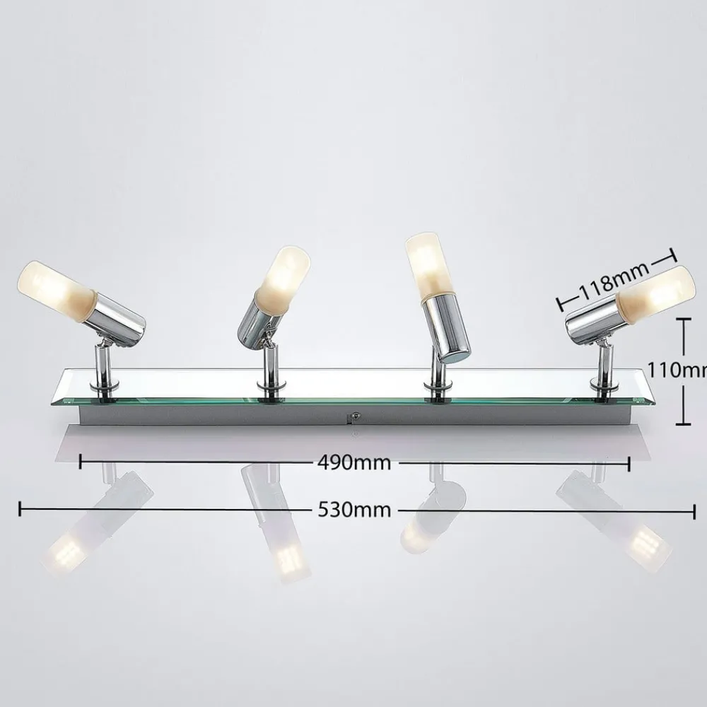 Lindby Loftlamper|Spotlights > spotlight Zela, længde 53 cm, krom, 4 lyskilder