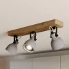 Lindby Loftlamper|Loftlamper > Spot Mitis, 50 cm, 3 lyskilder, grå, træ, beton, GU10