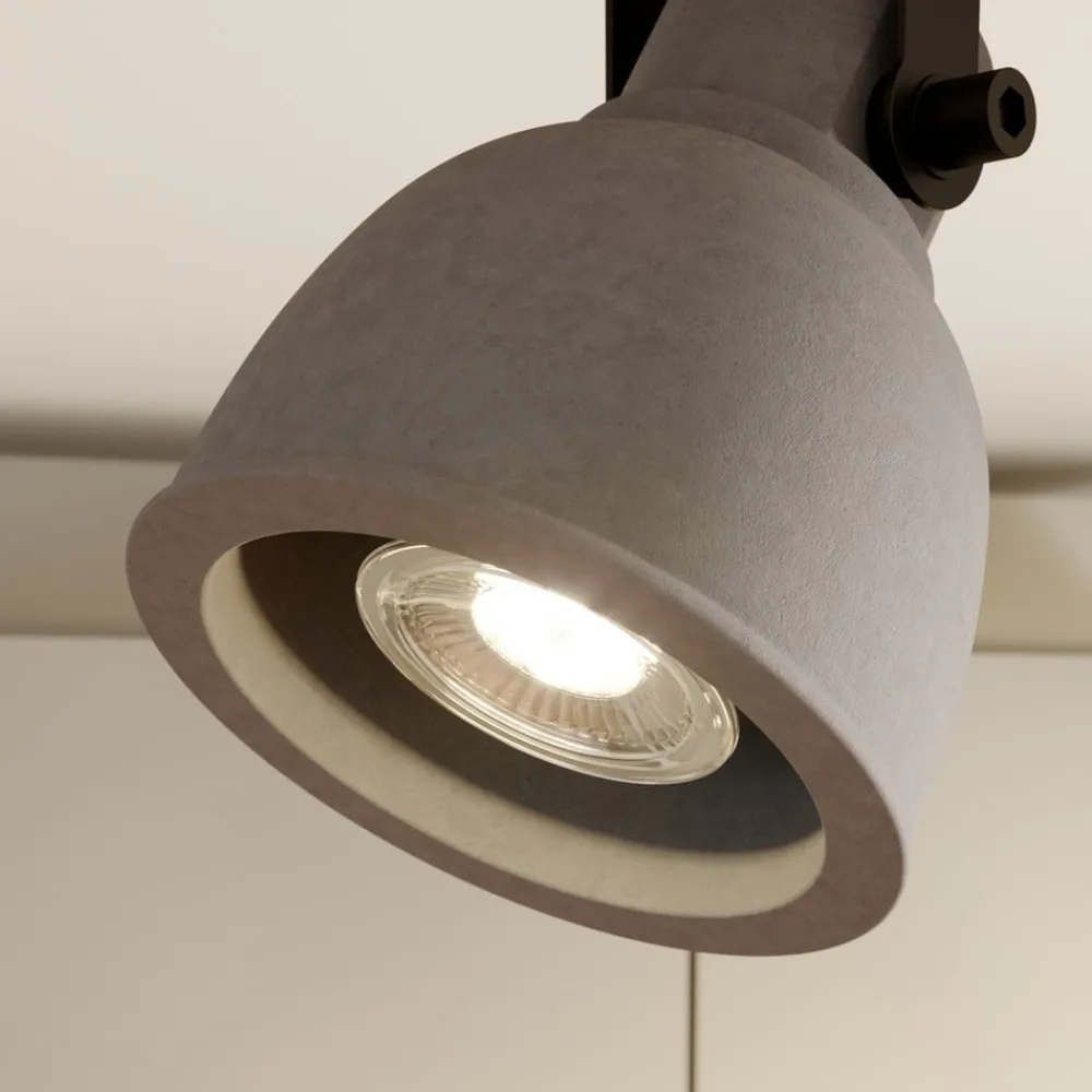 Lindby Loftlamper|Loftlamper > Spot Mitis, 50 cm, 3 lyskilder, grå, træ, beton, GU10