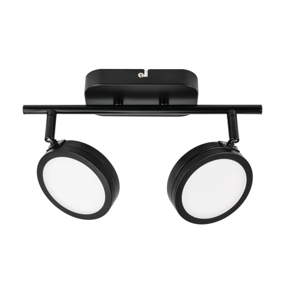 Lindby Loftlamper|Spotlights > -spot Neros, sort, 2-lys, 31,5 cm, CCT, jern