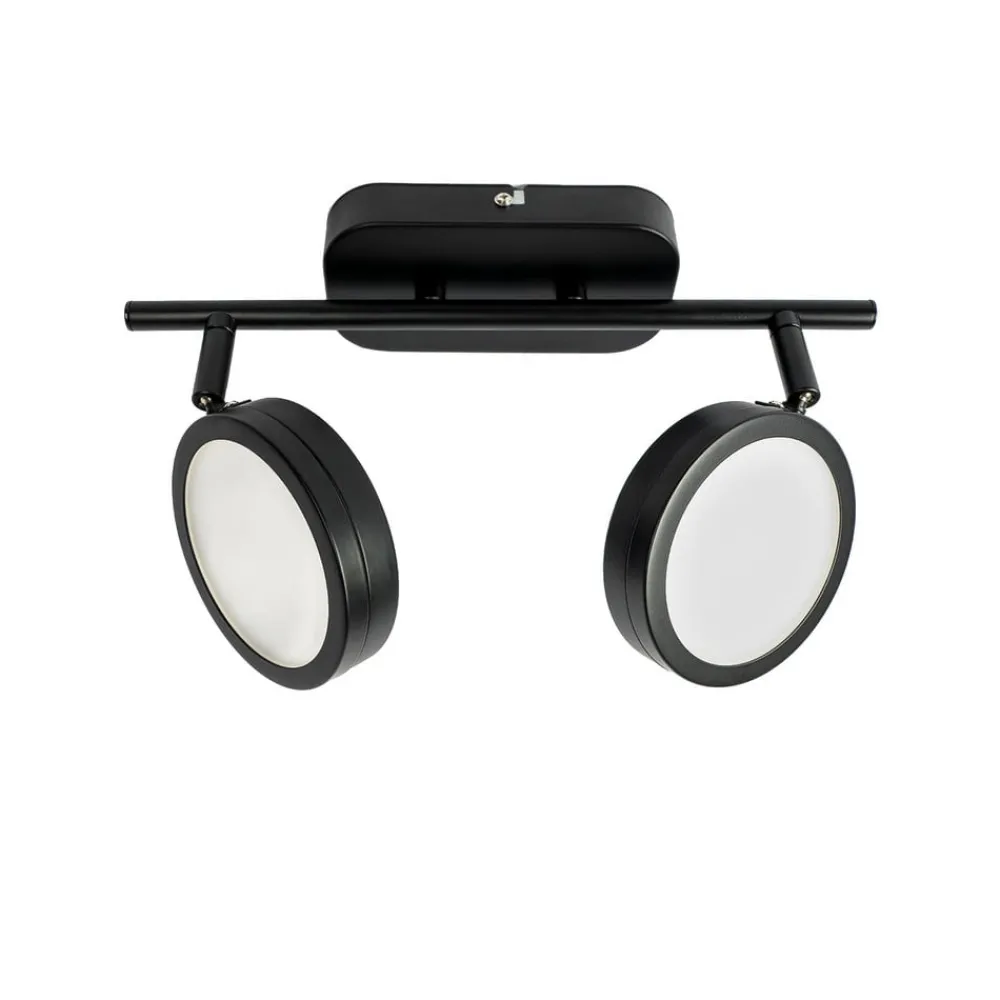 Lindby Loftlamper|Spotlights > -spot Neros, sort, 2-lys, 31,5 cm, CCT, jern