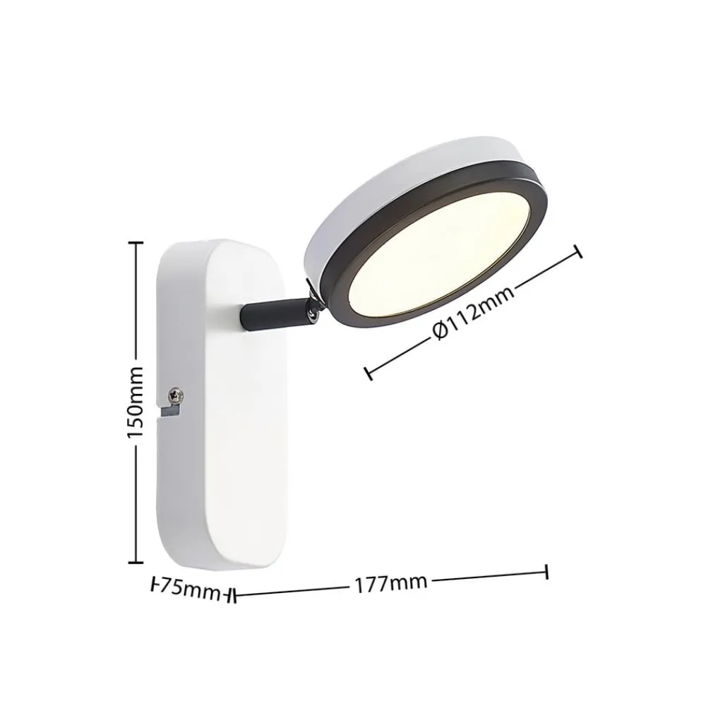 Lindby Spotlights > spot Vesim, hvid, 1-lys, 15 cm høj, jern