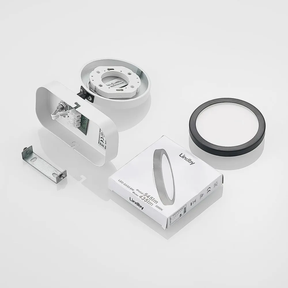 Lindby Spotlights > spot Vesim, hvid, 1-lys, 15 cm høj, jern