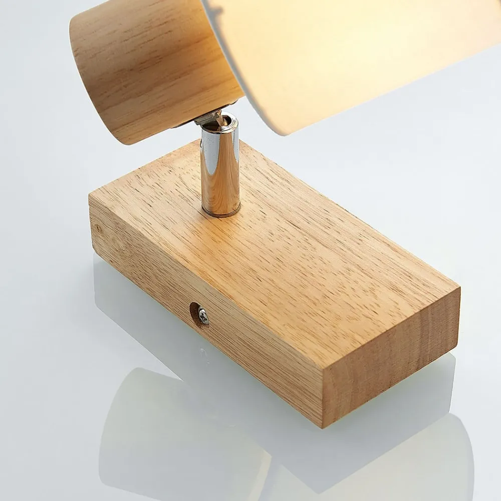 Lindby Loftlamper|Loftlamper > Spot Wanessa, træ, hvid, E14, 14 cm, justerbar