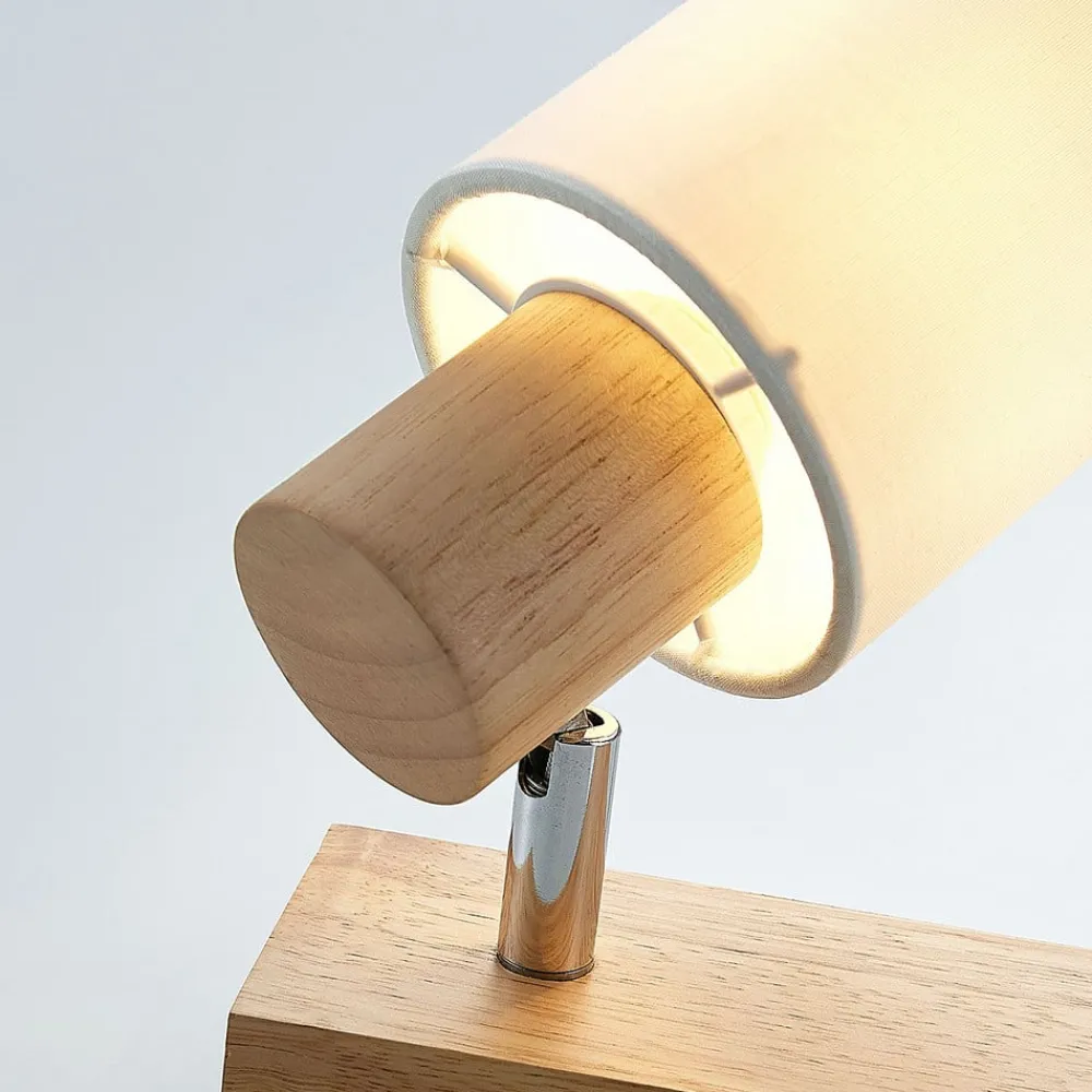 Lindby Loftlamper|Loftlamper > Spot Wanessa, træ, hvid, E14, 14 cm, justerbar