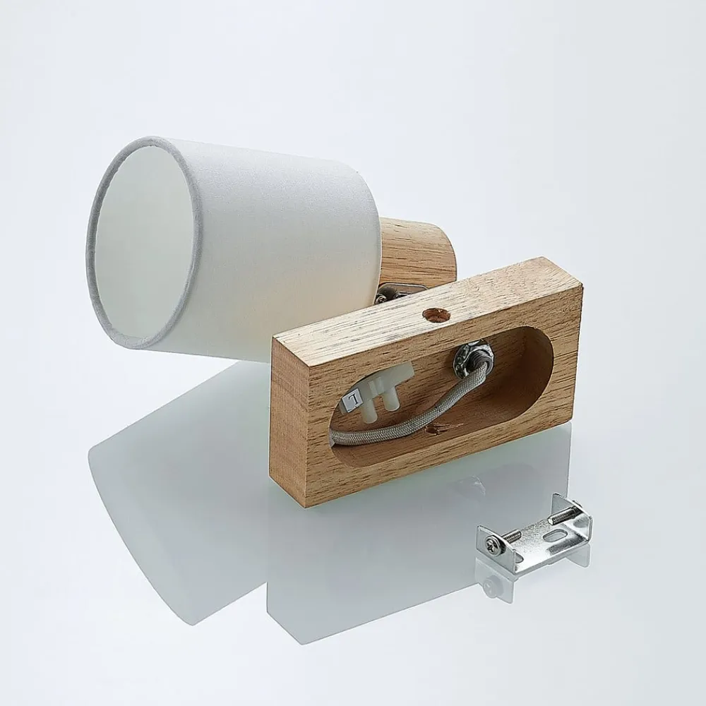 Lindby Loftlamper|Loftlamper > Spot Wanessa, træ, hvid, E14, 14 cm, justerbar