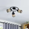 Lindby Spotlights > spot Yaelle, Ø 30 cm, 3 lyskilder, rattan, sort, E27