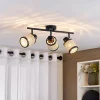 Lindby Spotlights > Spot Yaelle, 52 cm, 3-lys, rattan, sort, E27