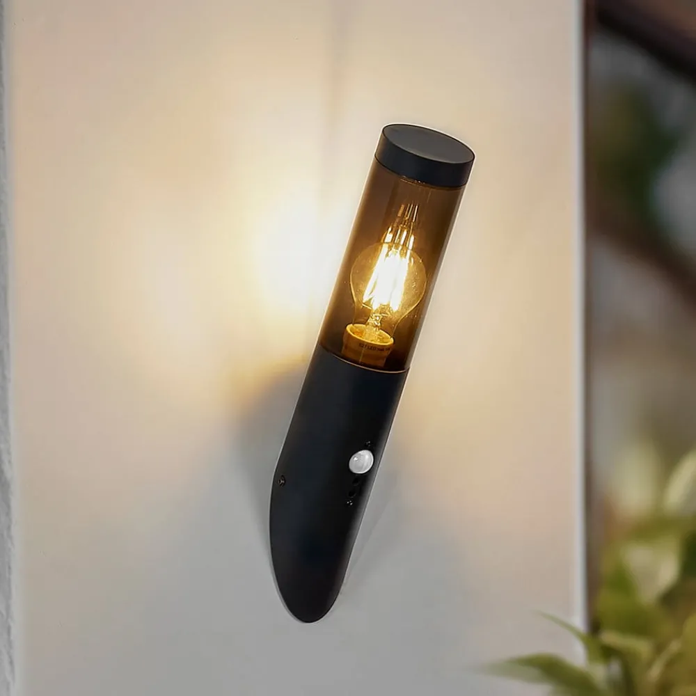 Lindby Væglampe Med Sensor|Væglamper > Statius udendørs væglampe, antracit, jern, sensor
