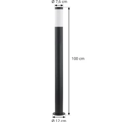 Lindby Gadebelysning > Statius vejlampe, antracit/opal, jern, 100 cm