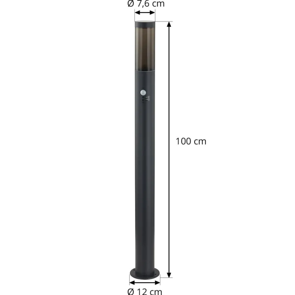 Lindby Gadebelysning > Statius vejlampe, antracit, jern, sensor
