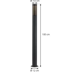 Gadebelysning ^ Lindby Statius vejlampe, antracit, jern, 100 cm