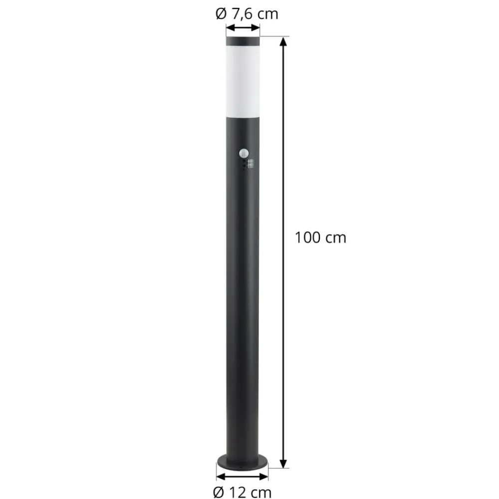 Lindby Gadebelysning Med Sensor|Gadebelysning > Statius vejlampe, antracit/hvid, sensor, 100 cm