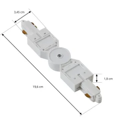 Lindby Skinnesystem > -stik Linaro, hvid, justerbar, 1-faset