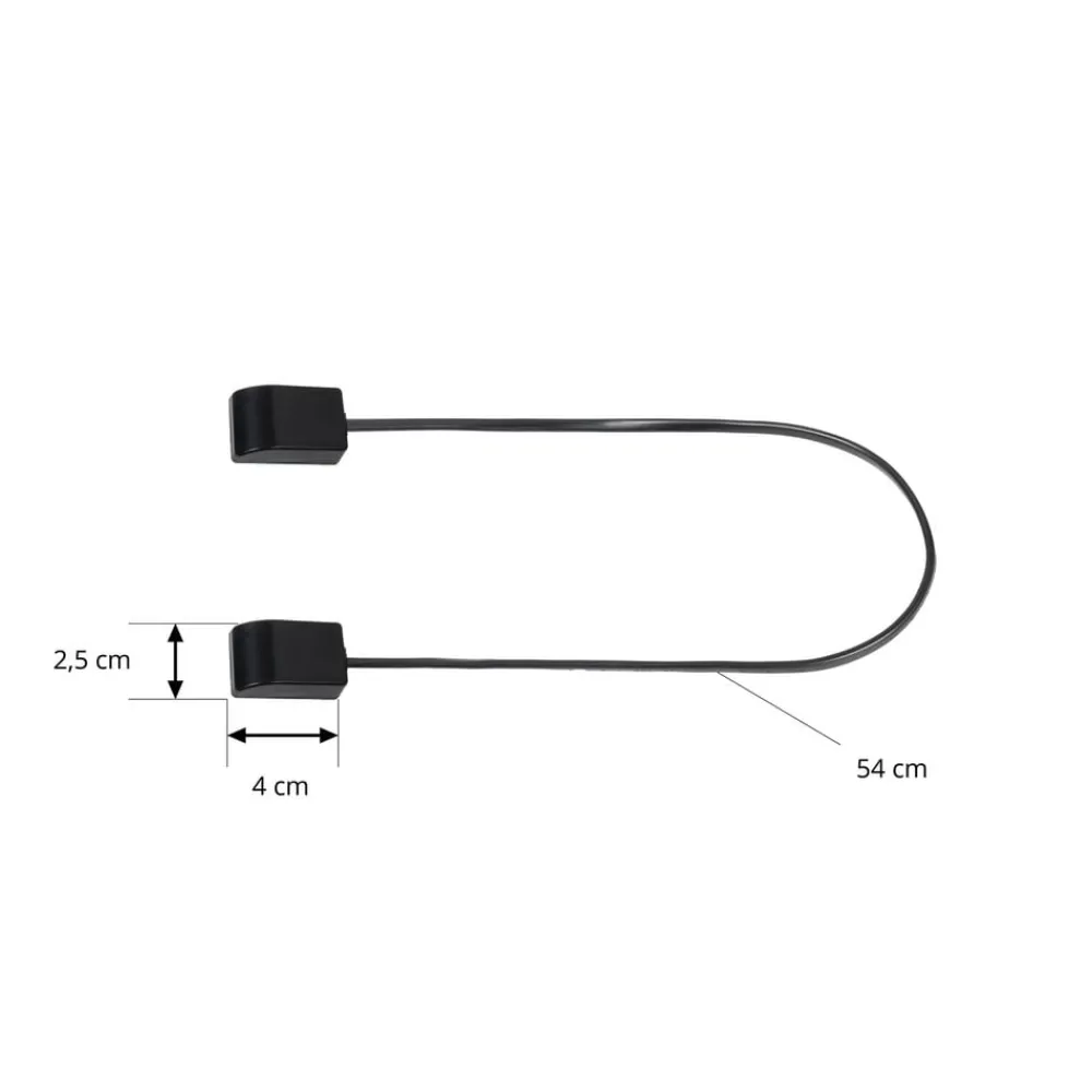 Lindby Skinnesystem > -stik Lumaro, kabellængde 54 cm, sort, PVC
