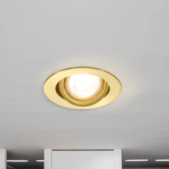 Lindby Gang|Loftlamper > Sunil indbygningsspot, satin guld