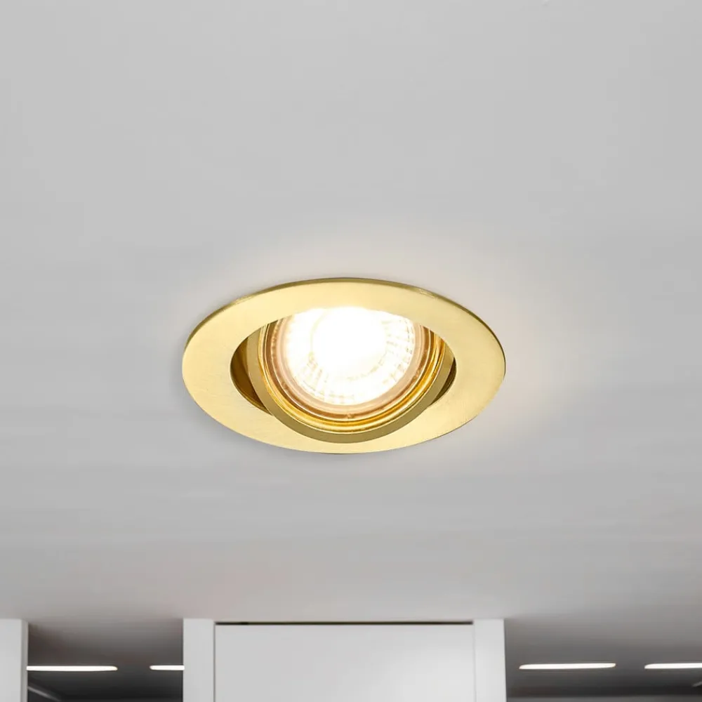 Lindby Gang|Loftlamper > Sunil indbygningsspot, satin guld