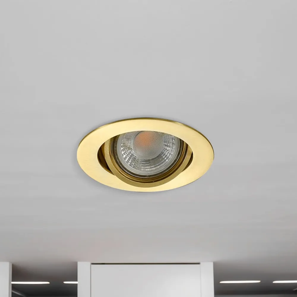 Lindby Gang|Loftlamper > Sunil indbygningsspot, satin guld