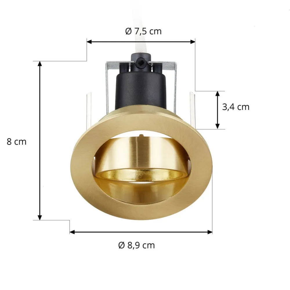 Lindby Gang|Loftlamper > Sunil indbygningsspot, satin guld