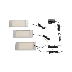 Underskabsbelysning ^ Lindby Svela LED-underskabsbelysning, 3 stk sølv