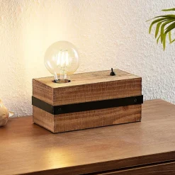 Bordlamper ^ Lindby Sverina bordlampe af træ, 1 lyskilde