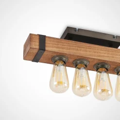 Lindby Loftlamper|Loftlamper > Sverina loftlampe, 46 cm, brun, træ, metal