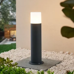 Lindby Sokkellamper > Tabyn sokkellampe, rund, mørkegrå