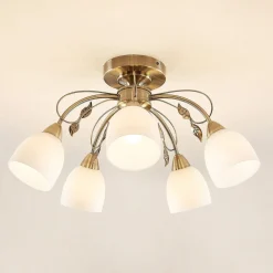 Loftlamper|Loftlamper ^ Lindby Thaddeus loftlampe, 5 lyskilder højde 31 cm