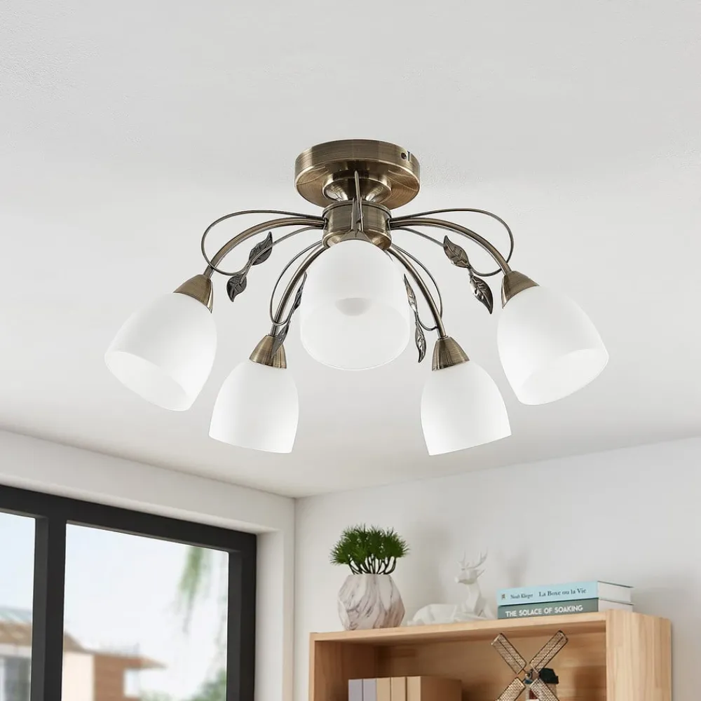 Loftlamper|Loftlamper ^ Lindby Thaddeus loftlampe, 5 lyskilder højde 31 cm