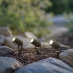 Lindby Terrassebelysning|Udendørs Spot > Thorgal lampe med jordspyd, Ø 6 cm, sort, sæt med 3 stk