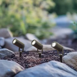 Lindby Terrassebelysning|Udendørs Spot > Thorgal lampe med jordspyd, Ø 6 cm, sort, sæt med 3 stk