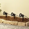 Lindby Terrassebelysning|Udendørs Spot > Thorgal lampe med jordspyd, Ø 9,8 cm, sort, sæt med 3 stk