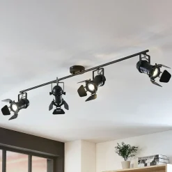 Lindby Gang|Loftlamper > Tilen loftspot, 4 lyskilder, sort, metal, 125 cm