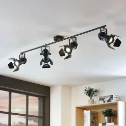 Lindby Gang|Loftlamper > Tilen loftspot, 4 lyskilder, sort, metal, 125 cm