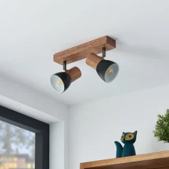 Lindby Gang|Loftlamper > Tonja loftspot med træ, 2 lyskilder