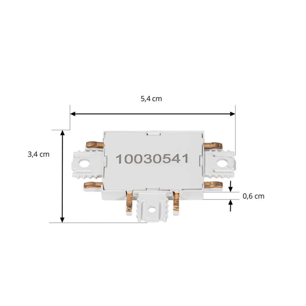 Lindby Skinnesystem > T-stik Lumaro, hvid, 5,4 cm, plast
