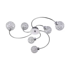 Lindby Loftlamper|Loftlamper > Tyron loftlampe, Ø 65 cm, krom, glas, metal