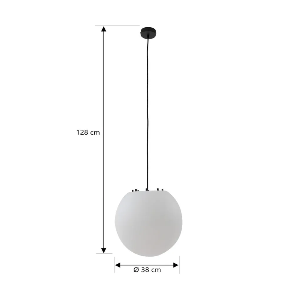 Lindby Udendørs Pendellamper > udendørs hængelampe Alea, hvid, plast, Ø 38 cm