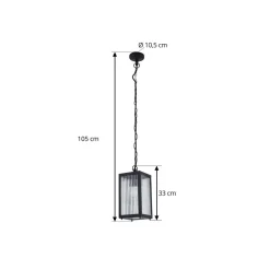 Udendørs Pendellamper ^ Lindby udendørs hængelampe Bolgar, sort, metal, glas