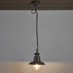 Udendørs Pendellamper|Terrassebelysning ^ Lindby udendørs hængelampe Eddie, rust, metal, IP44, E27
