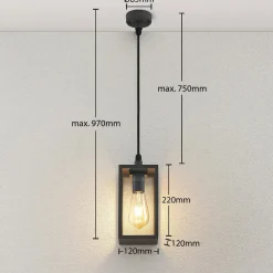 Lindby Udendørs Pendellamper > udendørs hængelampe Filimon, antracit, 22 cm, IP44, E27