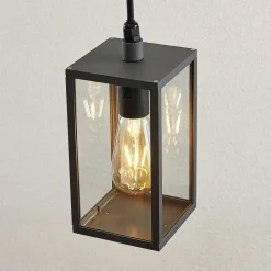 Lindby Udendørs Pendellamper > udendørs hængelampe Filimon, antracit, 22 cm, IP44, E27