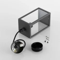 Lindby Udendørs Pendellamper > udendørs hængelampe Filimon, antracit, 22 cm, IP44, E27