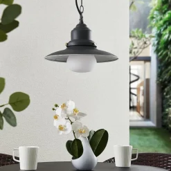Lindby Udendørs Pendellamper > udendørs hængelampe Roisin, antracit, metal, Ø 32cm