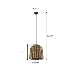 Lindby Udendørs Pendellamper > udendørs hængelampe Taryn, brun, plast, IP44 35cm
