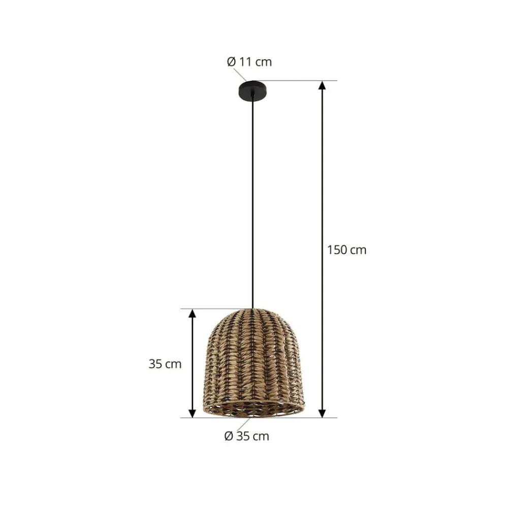 Lindby Udendørs Pendellamper > udendørs hængelampe Taryn, brun, plast, IP44 35cm
